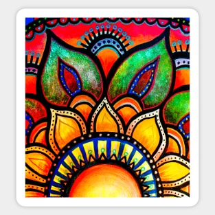 Sunburst Floral Mandala Sticker